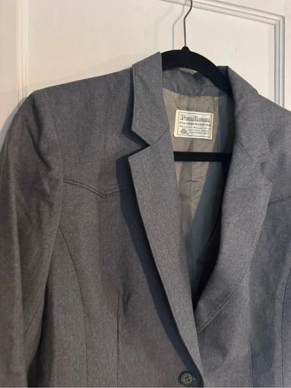 Vintage Pendleton Western Wool Blazer Jacket Gray Cowboy Ranchwear Men’s XS